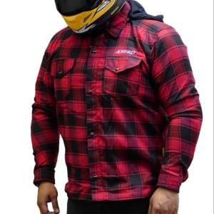 CAMISA ASTRO DE FRANELA CON PROTECCIONES ROJ/NGO