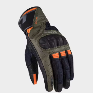 GUANTES DE PIEL LS2 RAPTOR VERDE CON NARANJA - RAPTOR