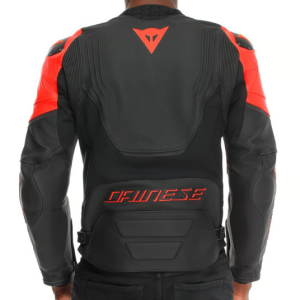 CHAMARRA DAINESE DE PIEL RACING 5 NGO/RJO FLUO
