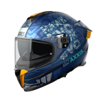 Casco Axxis Hawk Lets Ride C7 BLUE Doble Certificación