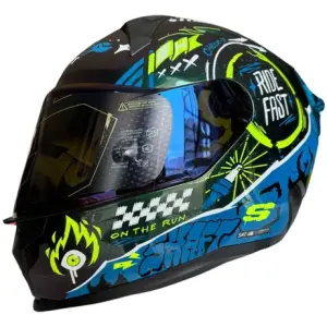 Casco Shaft Sh560 Amarillo Camaleon Motion Xl Cerrado