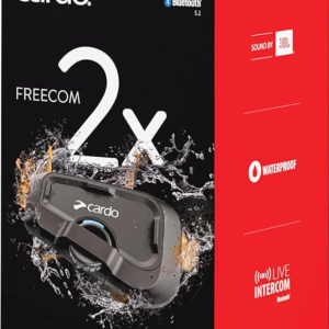 Cardo Systems FREECOM 2X - 4 Auriculares con Sistema de comunicación Bluetooth de 4 vías, Color Negro, Paquete DUAL