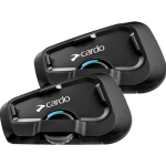 Cardo Systems FREECOM 2X - 4 Auriculares con Sistema de comunicación Bluetooth de 4 vías, Color Negro, Paquete DUAL