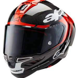 CASCO ALPINESTARS SUPERTECH R10 Element Black Carbon / Bright Red / White