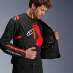 CHAMARRA ALPINESTARS T-SPS AIR V2 NGO/ROJ FLUO