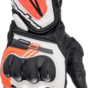 GUANTES DE PIEL ALPINESTARS SP-8 V3 NGO/ROJ/BCO