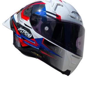CASCO ASTRO PISTA BATMAX AZUL, BLANCO. ROJO