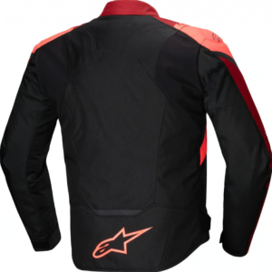 CHAQUETA ALPINESTARS T-JAWS V4 WATERPROOF NEGRA ROJO FLUOR ROJO OSCURO
