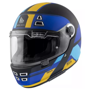 Casco Retro Classic Mt Jarama Azul Mate Ece2206 Y Dot