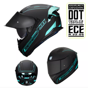 Casco Hax Obsidian 1.0 Turquesa Con 22.05