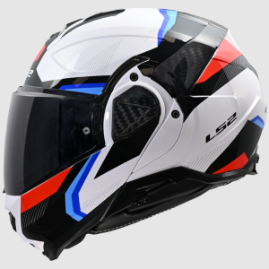 CASCO LS2 ADVANT II TRIPLE BCO AZL ROJO