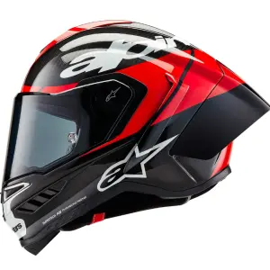 CASCO ALPINESTARS SUPERTECH R10 Element Black Carbon / Bright Red / White