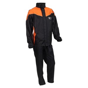 IMPERMEABLE R7 RACING PREMIUM NEGRO NARANJA