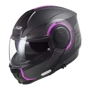 Casco Ls2 Scope Arch Abatible Negro Rosa Astro