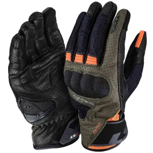 GUANTES DE PIEL LS2 RAPTOR VERDE CON NARANJA - RAPTOR