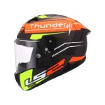 Casco Deportivo Ls2 Thunder Attack Rojo/ama 100% Carbono